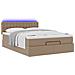 Pouf Letto con Materassi e LED Cappuccino 140x190cm Similpelle - Foto miniatura 6