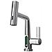 Rubinetto per lavabo da bagno, Blackswan, tipo M325, modello cromato intelligente, con display LCD, 3 modalità e doccia a cascata mobile, dimensioni 23 cm - Foto miniatura 1