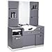 consolle parrucchiere con lavello B085 grigia - Foto miniatura 1