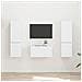 Set mobile TV 5 pcs Bianco Legno multistrato - Foto miniatura 2