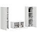 Set mobile TV 5 pcs Bianco Legno multistrato - Foto miniatura 3