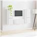 Set mobile TV 5 pcs Bianco Legno multistrato - Foto miniatura 4