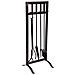 Set Attrezzi Per Camino In Metallo Nero 5pz 30,5x27x79,5h Cm - Foto miniatura 1