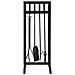 Set Attrezzi Per Camino In Metallo Nero 5pz 30,5x27x79,5h Cm - Foto miniatura 2
