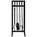 Set Attrezzi Per Camino In Metallo Nero 5pz 30,5x27x79,5h Cm - Foto miniatura 3