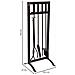 Set Attrezzi Per Camino In Metallo Nero 5pz 30,5x27x79,5h Cm - Foto miniatura 4