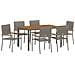 Set da Pranzo per Giardino 7 pcs Grigio polyrattan - Foto miniatura 1