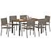 Set da Pranzo per Giardino 7 pcs Grigio polyrattan - Foto miniatura 3