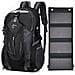 Zaino Con Pannello Solare 20w Usb 5v Zaino Trekking 40 Litri Impermeabile Per Escursionismo, Ciclismo, Moto, Travel Unisex Adulto (nero) - Foto miniatura 4
