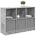 Credenza con cassetto Grigio cemento 102 x 32 x 73,5 cm - Foto miniatura 3