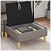 Pouf con Storage Tortora Tessuto - Foto miniatura 3