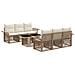 Set Divano da Giardino 7 pz Beige e Bianco Crema polyrattan - Foto miniatura 1