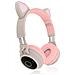 Cuffie Bluetooth Design Orecchie Gatto Animazione Luminosa Autonomia 12h - Foto miniatura 5