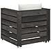 Set Divani da Giardino con Cuscini 2 pz Legno Impregnato Grigio - Foto miniatura 2