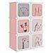 Scaffale Portaoggetti Per Bambini Con 6 Cubi Rosa In Pp - Foto miniatura 2