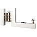 Parete Attrezzata Denis, Set Salotto Porta Tv A 3 Ante, Mobile Soggiorno Multiuso, 100% Made In Italy, Cm 270x30h180, Bianco Lucido E Acero - Foto miniatura 2