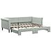 Divano Letto Con Letto Estraibile Grigio Chiaro 90x190 Velluto - Foto miniatura 2