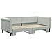 Divano Letto Con Letto Estraibile Grigio Chiaro 90x190 Velluto - Foto miniatura 3