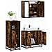 Set Mobili Da Bagno 3 Pz Rovere Fumo In Legno Multistrato - Foto miniatura 1