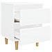 Lusso Casadino -  Comodino Con Gambe In Pino Massello Bianco 40x35x50 Cm - Foto miniatura 4