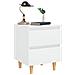 Lusso Casadino -  Comodino Con Gambe In Pino Massello Bianco 40x35x50 Cm - Foto miniatura 5