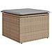 Set da Pranzo da Giardino 7 Pezzi con Cuscini Beige Polyrattan Acacia - Foto miniatura 8