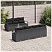 Set Divano da Giardino  8 Pezzi con Cuscini Nero Polyrattan Acacia, Divano da Giardino  2 Posti con Contenitore & Cuscini Nero Polyrattan - Foto miniatura 3