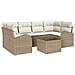 Set Divano da Giardino 7 Pezzi con Cuscini Beige Polyrattan - Foto miniatura 1