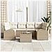 Set Divano da Giardino 7 Pezzi con Cuscini Beige Polyrattan - Foto miniatura 3