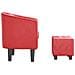Poltrona a Pozzetto con Poggiapiedi Rossa in Similpelle - Foto miniatura 4