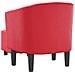 Poltrona a Pozzetto con Poggiapiedi Rossa in Similpelle - Foto miniatura 5