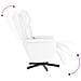 Poltrona Reclinabile Massaggiante Poggiapiedi Bianca Similpelle - Foto miniatura 6