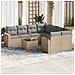 Set Divano da Giardino 9 pz con Cuscini Beige in Polyrattan - Foto miniatura 2