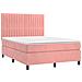 Letto a Molle con Materasso e LED Rosa 140x190 cm in Velluto - Foto miniatura 3