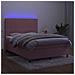 Letto a Molle con Materasso e LED Rosa 140x190 cm in Velluto - Foto miniatura 4