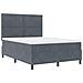 Letto Box Spring con Materasso Grigio Scuro 140x200 cm Velluto - Foto miniatura 6
