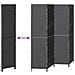 Pannello Separatore 4 Pannelli Pieghevole Nero 195x180 cm Polirattan - Foto miniatura 9