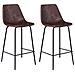 Set Di 2 Sgabelli Vintage Lucien Marrone - Altezza Seduta 65cm - Foto miniatura 1