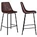Set Di 2 Sgabelli Vintage Lucien Marrone - Altezza Seduta 65cm - Foto miniatura 4
