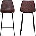 Set Di 2 Sgabelli Vintage Lucien Marrone - Altezza Seduta 65cm - Foto miniatura 5