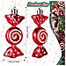 Mini Ornamenti Natalizi A Forma Di Caramella - Set Da 6, Decorazioni Festive Da Appendere All'albero Red - Foto miniatura 3