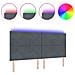 Testiera LED Geometrico Grigio scuro 200 cm Velluto - Foto miniatura 3