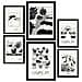 Set Di 6 Stampe Stampe Artistiche E Astratte Per L'interior Design Con Inchiostro Nero Per Il Giardino Succulento A3 & A4 Senza Cornice - Foto miniatura 1