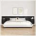 Testata con Comodino 3 pcs Rovere Nero Legno multistrato - Foto miniatura 2