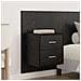 Testata con Comodino 3 pcs Rovere Nero Legno multistrato - Foto miniatura 4