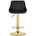Sgabello girevole DAKA - Velluto nero con base dorata - Foto miniatura 2