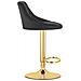 Sgabello girevole DAKA - Velluto nero con base dorata - Foto miniatura 6