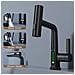 Rubinetto per lavabo da bagno, Blackswan, tipo M324, modello smart nero opaco, con display LCD, 3 modalità e doccia a cascata mobile, dimensioni 23 cm - Foto miniatura 2