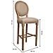 Sgabello In Legno Imbottito Marrone 48x42x76/121h - Foto miniatura 5