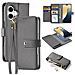 Cover Cartera per iPhone 16 - Pelle /PU, Grigio - Foto miniatura 1